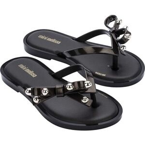 Mini Melissa Black Bow Jelly Flip Flops II